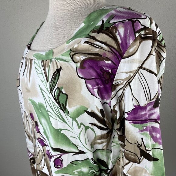 NWT Caribbean Joe Short Sleeve Top Size Petite L - Picture 4 of 7